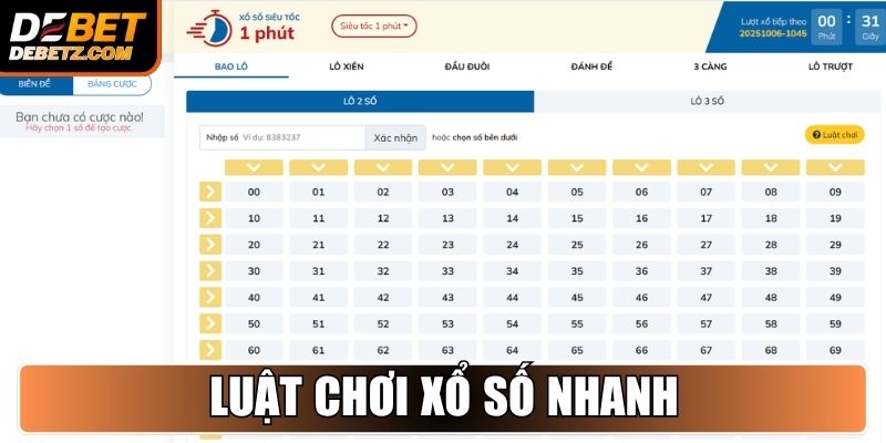 Xổ Số Nhanh DEBET - Trào Lưu Quay Số Đổi Thưởng Tốc Độ 2 Luật chơi xổ số nhanh thành viên mới cần biết